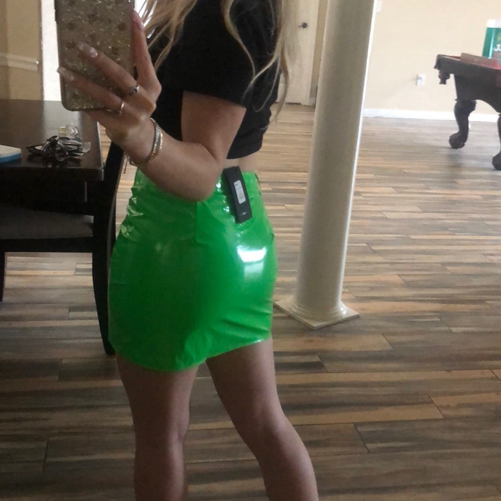 lime green latex shirt